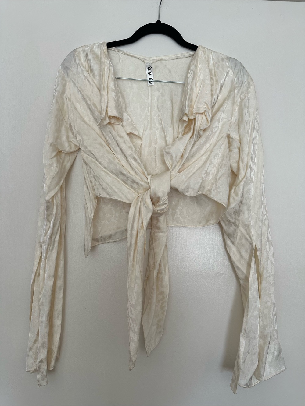 Rat & Boa Tie-Front Cream Women's Blouse